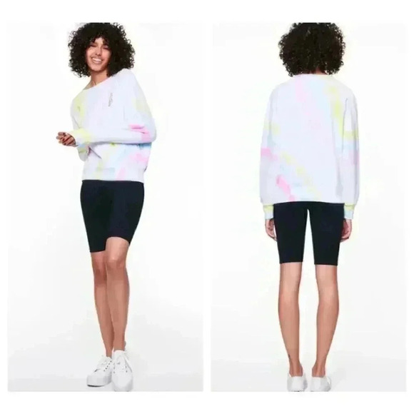 Betsey Johnson Angled Tie Dye Sweatshirt White XS - Picture 1 of 8